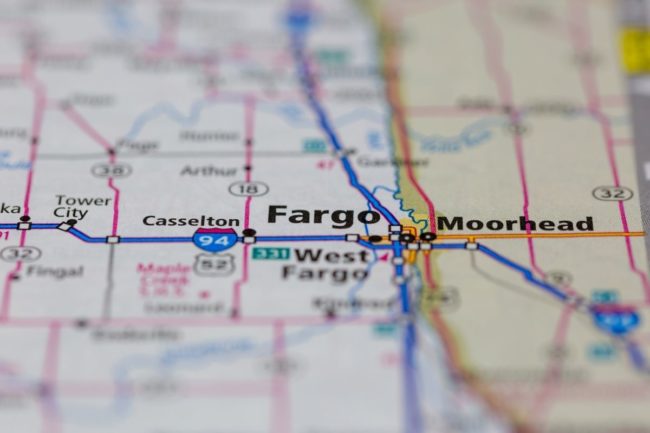 North Dakota Fargo Map Adobe Stock