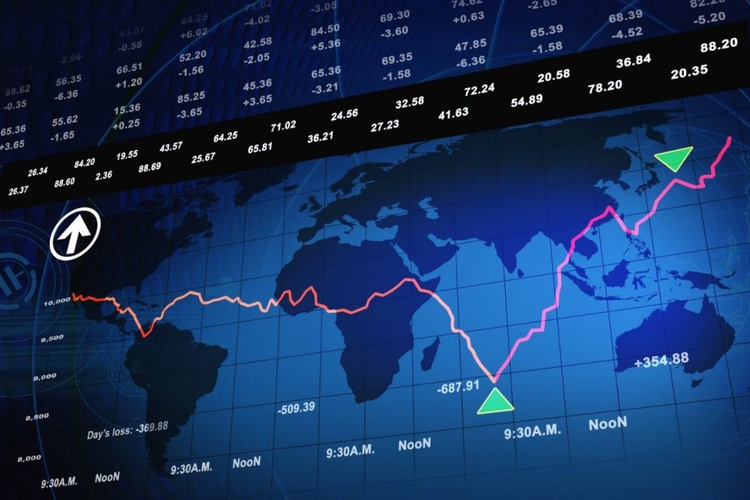 Stock markets world map