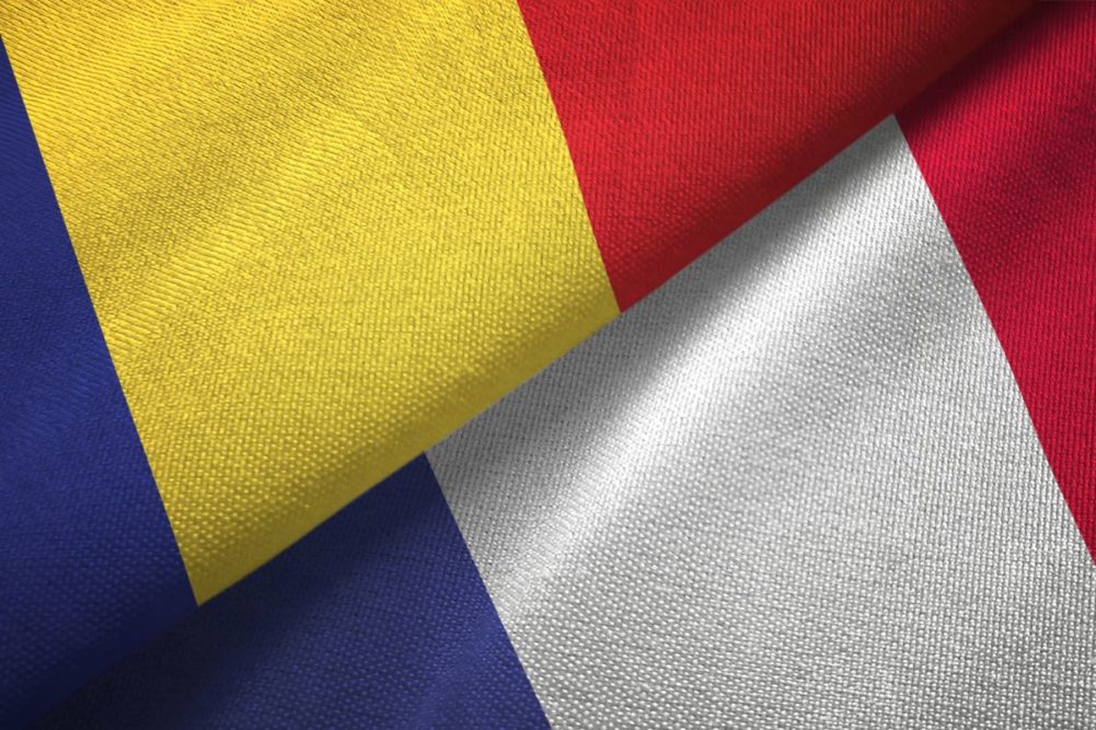 Romania France flags