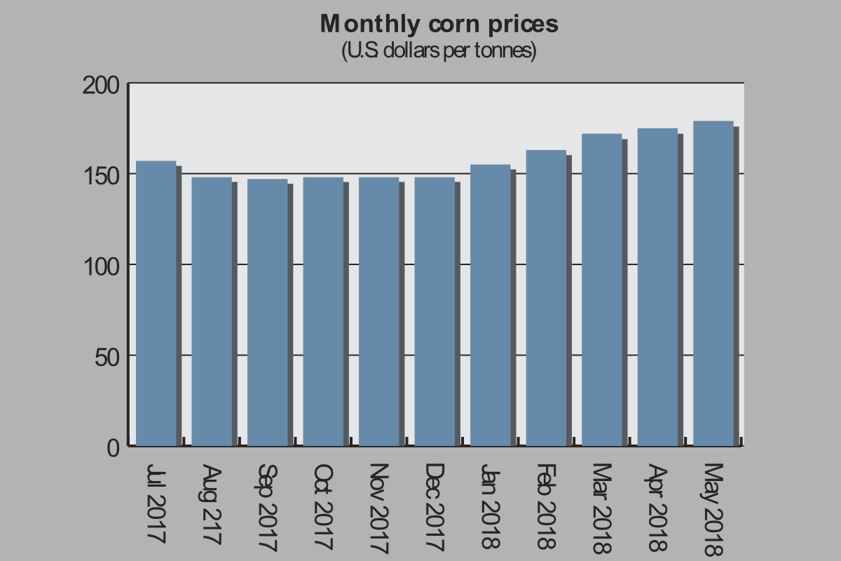 monthly corn prices