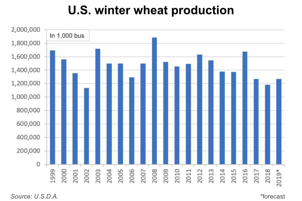 US winter wheat production