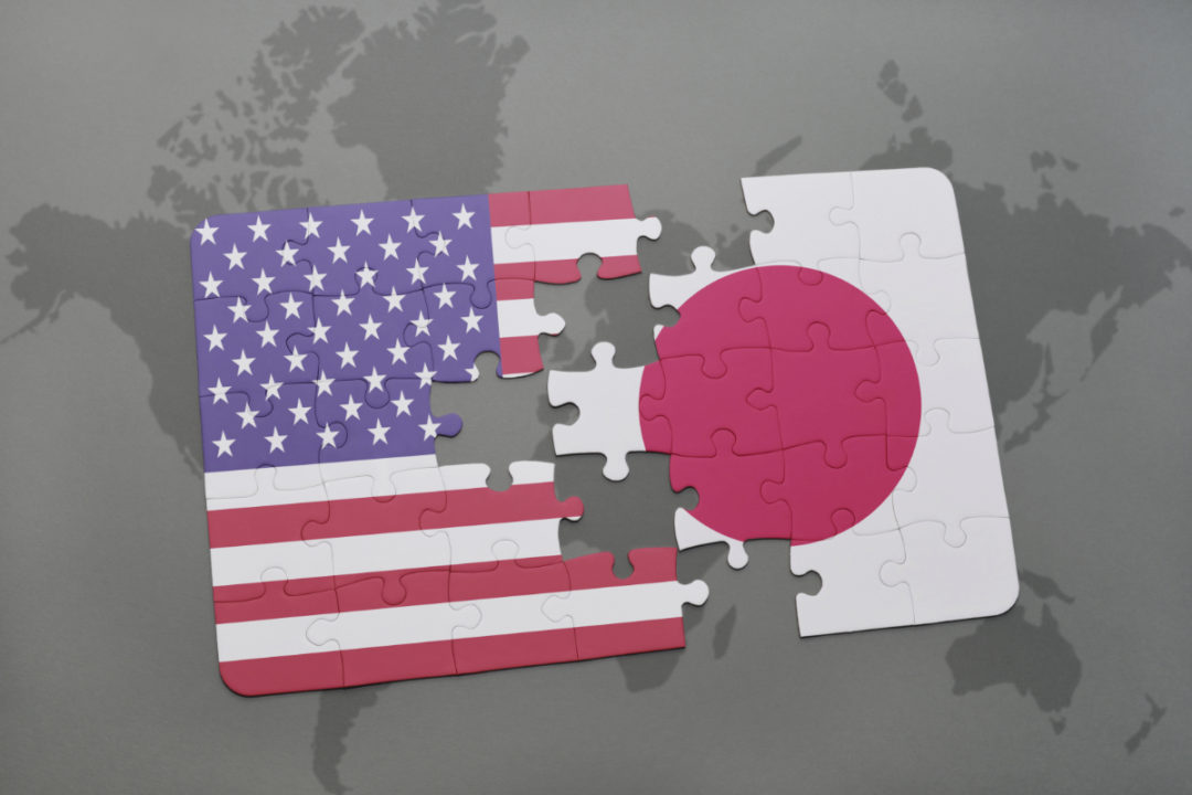 Japan US flags