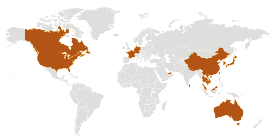 Coronavirus world outbreak map