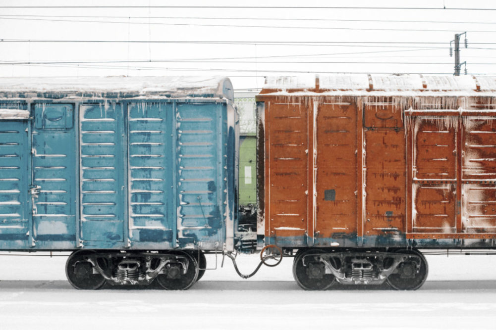 frozen rail cars
