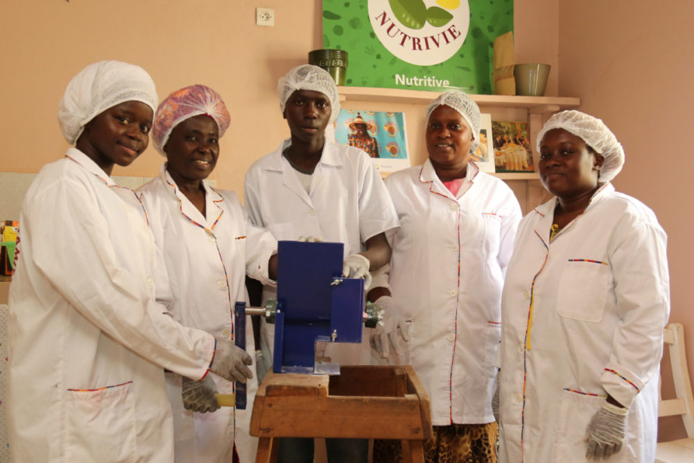 A women’s group in Senegal that uses Bountifield’s Ewing Multi-Crop Grinder to make many of their value-added products, including cookies made from millet and corn. Photo courtesy of Bountifield
